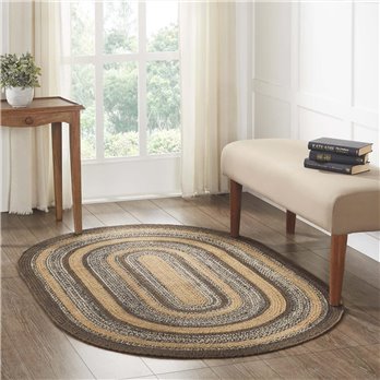 Espresso Jute Rug Oval w/ Pad 48x72