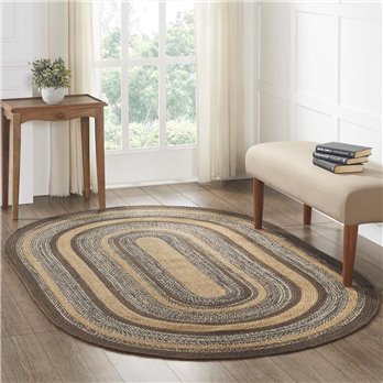 Espresso Jute Rug Oval w/ Pad 60x96