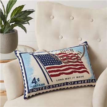 Flag Stamp Pillow 14x22