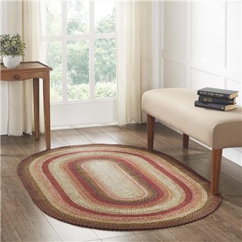 Ginger Spice Jute Rug Oval w/ Pad 48x72