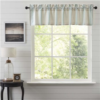 Grain Sack Aqua Valance 16x60