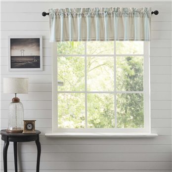 Grain Sack Aqua Valance 16x90