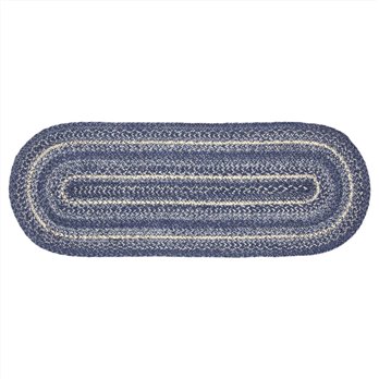 Great Falls Blue Jute Oval Runner 13x36