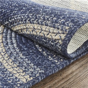 Great Falls Blue Jute Rug Half Circle 16.5x33