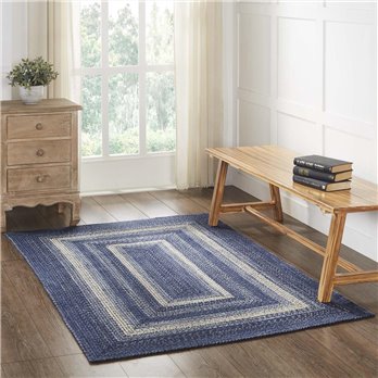 Great Falls Blue Jute Rug Rect w/ Pad 48x72