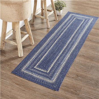 Great Falls Blue Jute Rug/Runner Rect w/ Pad 22x72