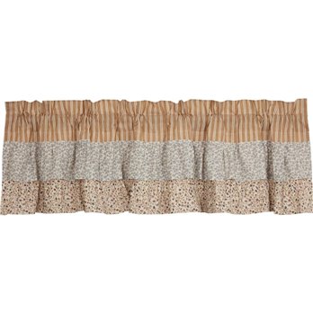 Kaila Ticking Gold Ruffled Valance 16x60