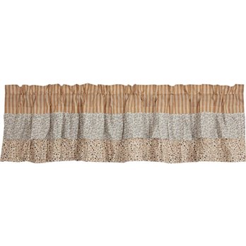 Kaila Ticking Gold Ruffled Valance 16x72