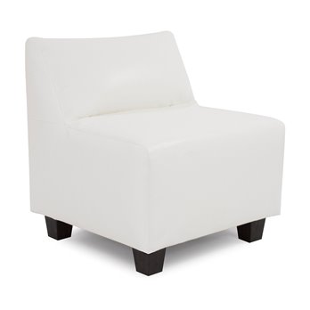 Howard Elliott Pod Chair Faux Leather Avanti White Complete Chair