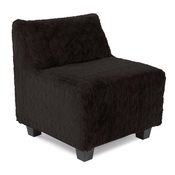 Howard Elliott Pod Chair Faux Fur Angora Ebony Complete Chair