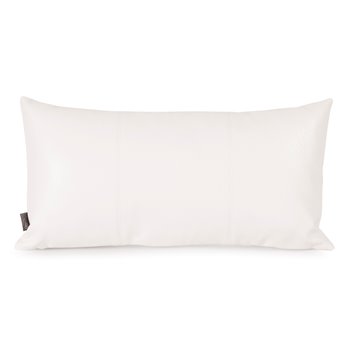 Howard Elliott Kidney Pillow Faux Leather Avanti White