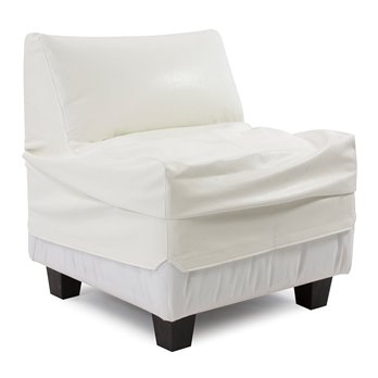 Howard Elliott Pod Chair Cover Faux Leather Avanti White - Cover Only, Chair Base Not Included