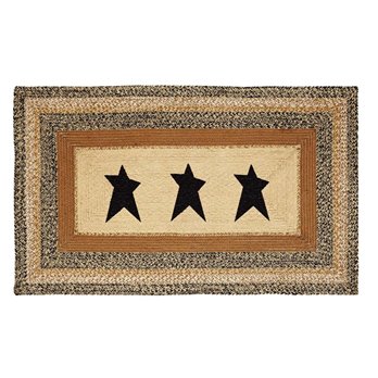 Kettle Grove Jute Rug Rect Stencil Star w/ Pad 36x60