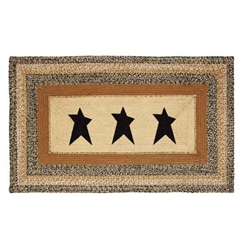 Kettle Grove Jute Rug Rect Stencil Star w/ Pad 36x60