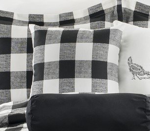 Cottage Classic Black Square Pillow - Buffalo Check