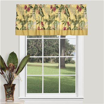 Ferngully Yellow 72" x 18" Tailored Valance with Band by Thomasville