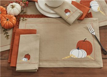 Pumpkins Embroidery Placemat