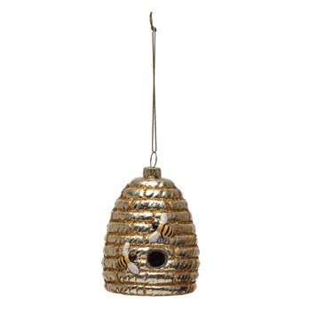 Glass Beehive Ornament 3.5"