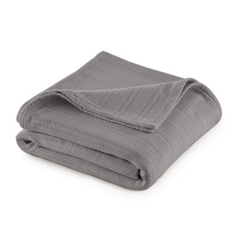 Vellux Cotton King Gray Blanket