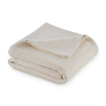 Vellux Cotton King Ecru Blanket