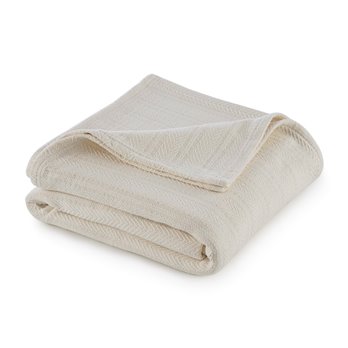 Vellux Cotton Twin Ecru Blanket