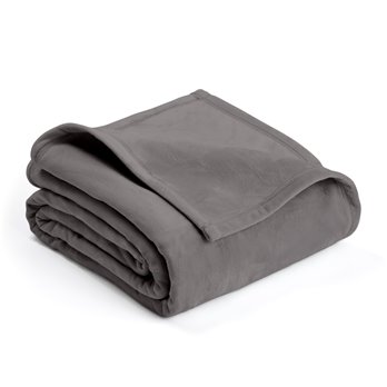 Vellux Full/Queen Tornado Gray Plush Blanket
