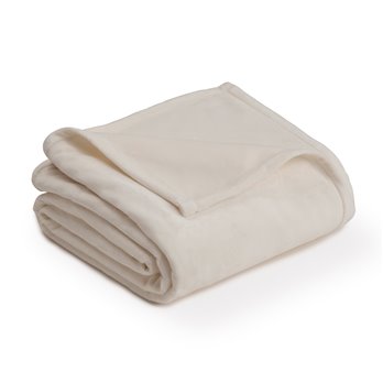 Vellux King Ivory Plush Blanket