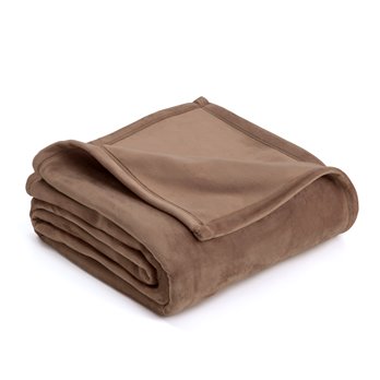 Vellux Twin Desert Taupe Plush Blanket