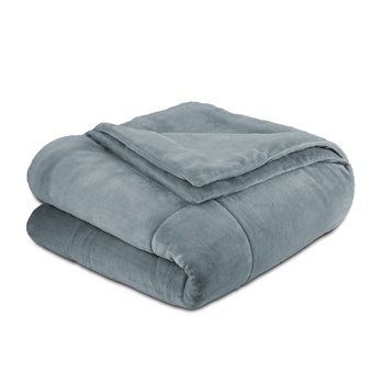 Vellux PlushLux Filled Full/Queen Tropper Blue Blanket