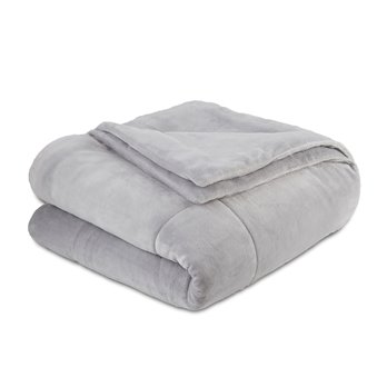 Vellux PlushLux Filled Twin Light Gray Blanket