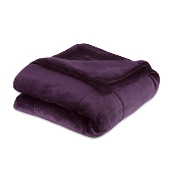 Vellux PlushLux Filled King Plum Blanket