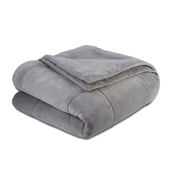 Vellux PlushLux Filled Full/Queen Gray Blanket