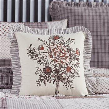 Florette Floral Bouquet Ruffled Pillow 18x18