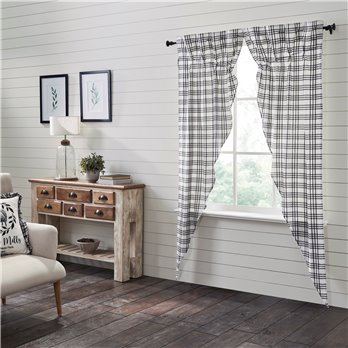 Sawyer Mill Black Plaid Prairie Long Panel Set of 2 84x36x18