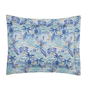 Tropical Paradise Blue King Pillow Sham