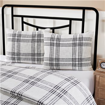 Black Plaid Standard Sham 21x27