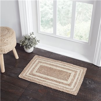 Natural &amp; Creme Jute Rug Rect 20x30