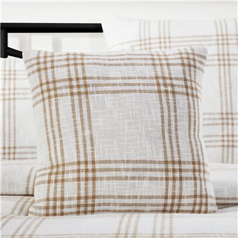 Wheat Plaid Fabric Pillow 18x18