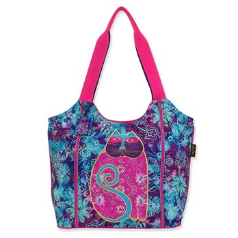 Floral Batik Feline Scoop Tote