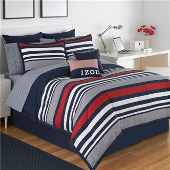 IZOD Varsity Stripe Queen Comforter Set  (15" drop)