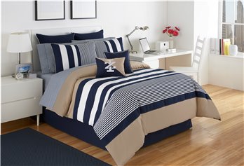 IZOD Classic Stripe Twin Comforter Set  (15" drop)