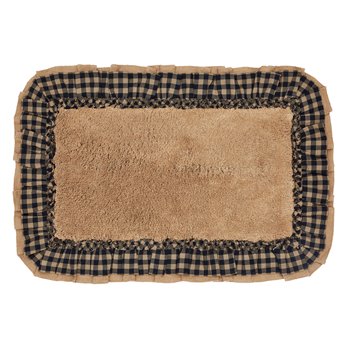 Burlap Natural w/ Black Check Bathmat 20x30