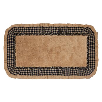 Burlap Natural w/ Black Check Bathmat 27x48