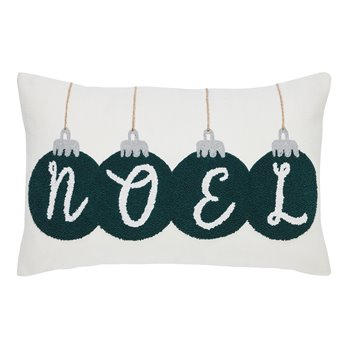 Pine Grove Plaid Noel Ornament Pillow 14x22