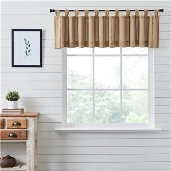 Stitched Burlap Natural Valance 16x90