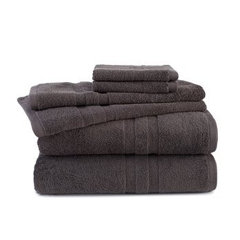 Martex Purity 6 Piece Dark Gray Bath Towel Set