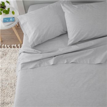 Martex 225 Thread Count Everyday Heathered Standard Light Gray Pillowcase Pair