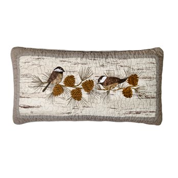 Birch Forest Chickadee Decorative Pillow