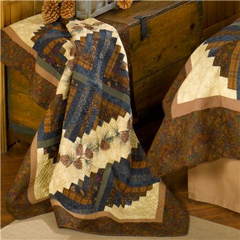 Cabin Raising Pinecone Cotton Throw