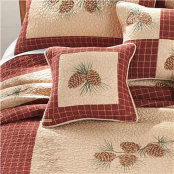 Pine Lodge Pinecone Decorative Pillow